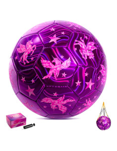 Balón de Fútbol INPODAK Tamaño 3 Unicornio Rosa para Niños