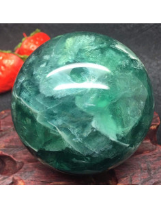 Esfera de Cristal de Cuarzo Fluorita QueenBox 40-50mm Verde 2