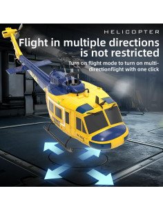 Helicóptero RC UH-1 Huey YOMTDIY 1/48 6CH Estabilizado 2 Baterías 2