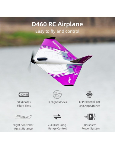 Avión RC Radiolink D460 RTF con Control Remoto T8FB 8CH