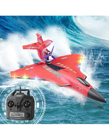 Avión RC Anfibio Rumdout H650 6 Canales Rojo