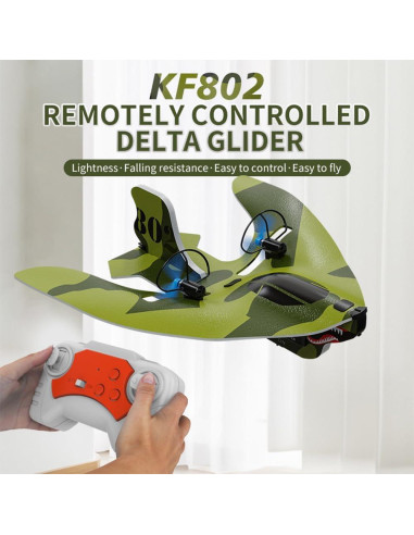 Mini avión RC Teeggi KF802 con giroscopio y luces LED