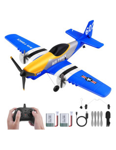 Avión RC P51D Mustang 3 Canales 2.4GHz con 2 Baterías