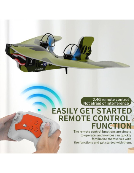 Mini avión RC Teeggi KF802 con giroscopio y luces LED Mini avión RC Teeggi KF802 con giroscopio y luces LED