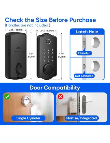 Cerradura Inteligente MYPIN HS0449B con Huella Dactilar