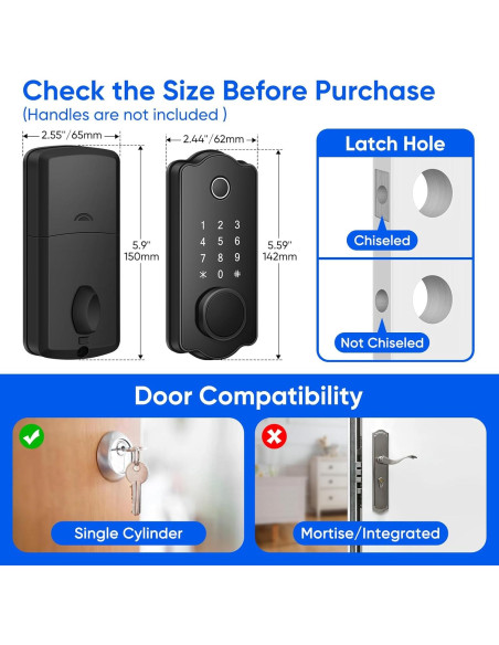Cerradura Inteligente MYPIN HS0449B con Huella Dactilar
