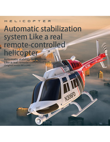 Helicóptero RC Bell 206 C138 Control Remoto 6CH Giroscopio