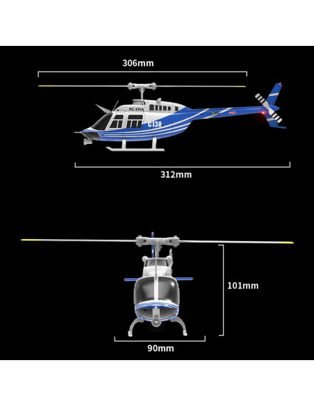 Helicóptero RC Bell 206 C138 Control Remoto 6CH Giroscopio