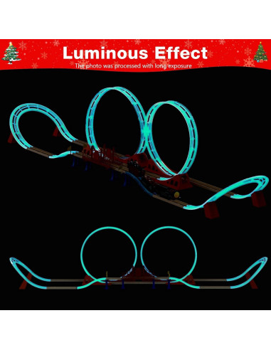 Juego de Vías de Tren Awsoo con 2 Bucles 182 cm para Niños