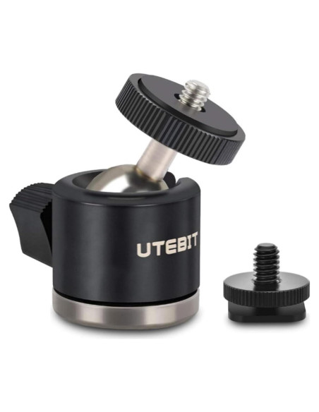 Cabezal de bola mini UTEBIT 20mm con zapata 1/4" para cámara