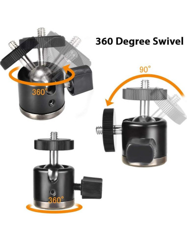 Cabezal de bola mini UTEBIT 20mm con zapata 1/4" para cámara