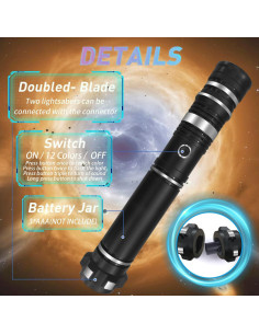 Sables de Luz Expandibles Beyondtrade 2 en 1 RGB 43-81 cm 2