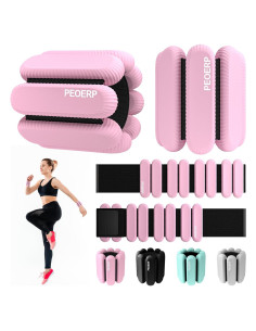 Pesas de Tobillo y Muñeca PEOERP 0.45 kg Ajustables Rosa