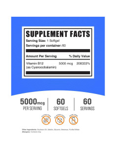 BulkSupplements Vitamina B12 5000 mcg Softgels - Energía y Bienestar 2
