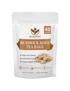 Té de Raíz de Bardana WOGORGT - 40 Bolsitas Sin Cafeína