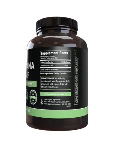 Cápsulas de Hoja de Damiana 365 Unidades Ingredientes Originales Puros