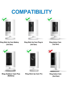 Soporte de Pared Adhesivo 360 para Cámara Ring - Negro 2