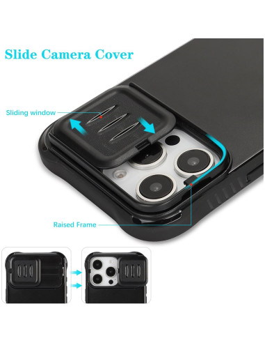 Funda CoozCase para iPhone 16 Pro Max con soporte y tapa cámara