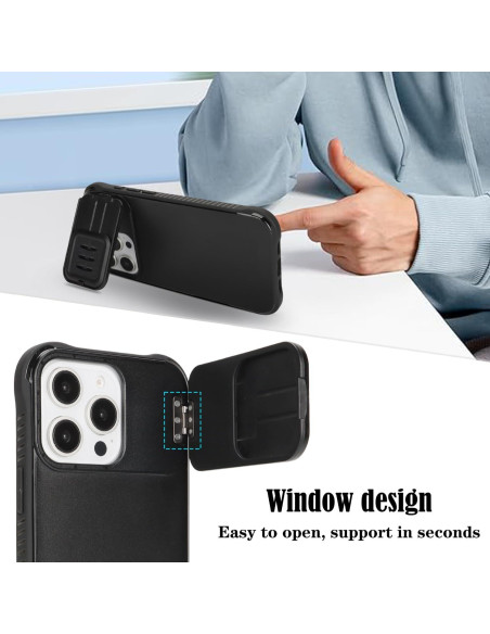 Funda CoozCase para iPhone 16 Pro Max con soporte y tapa cámara