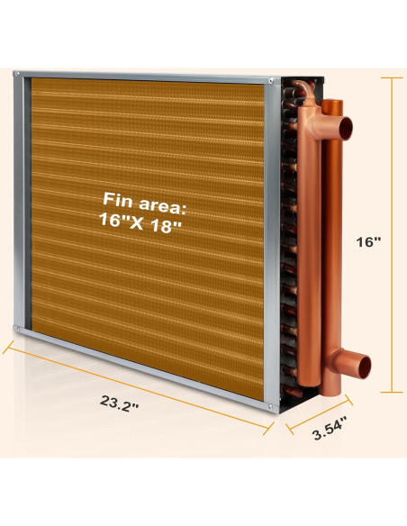 Intercambiador de Calor Agua a Aire GCCSJ 16x18 Puertos Cobre