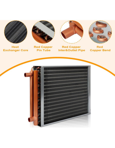 Intercambiador de Calor Agua a Aire GCCSJ 16x18 Puertos Cobre