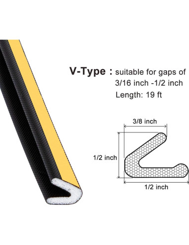 Burlete Fowong Autoadhesivo 5.79m para Puertas y Ventanas