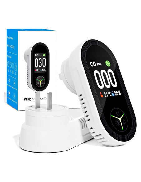 Detector de Monóxido de Carbono FANSTLOYI 3-en-1 con Pantalla LCD