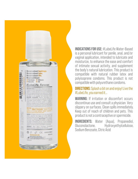 Lubricante Personal a Base de Agua LubeLife 59 ml - Vegano y Seguro