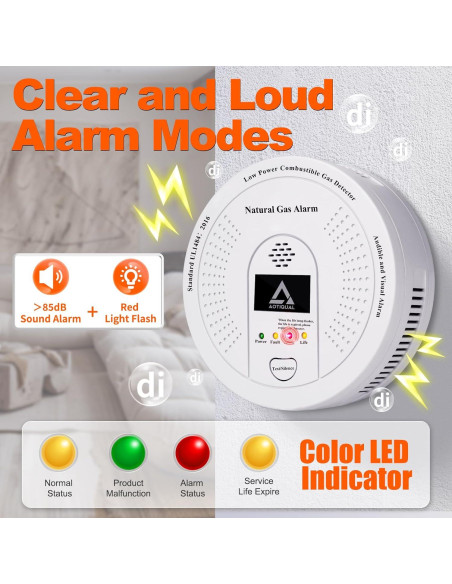 Detector de Gas Natural AOTIQUAL D730 con Alarma y Sensor Detector de Gas Natural AOTIQUAL D730 con Alarma y Sensor