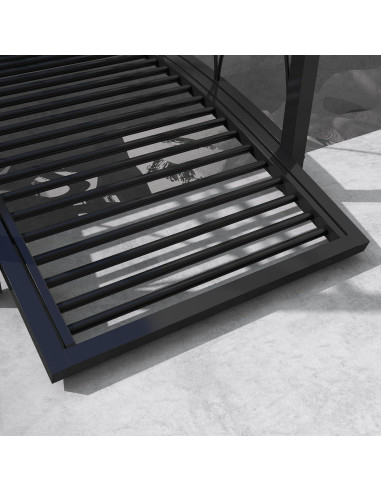 Puente Jardín Zen Outsunny 1.02 m Negro con Barandillas