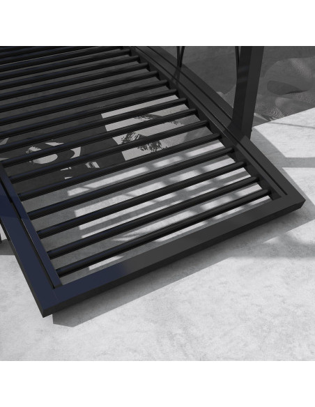 Puente Jardín Zen Outsunny 1.02 m Negro con Barandillas