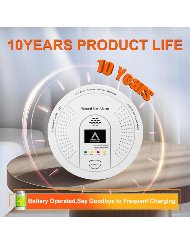 Detector de Gas Natural AOTIQUAL D730 con Alarma y Sensor