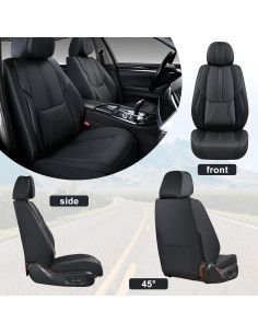 Fundas de Asiento de Coche BWTJF Negras Universales 2 Piezas 2