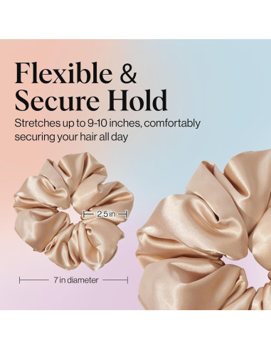 Scrunchie de Satén Kitsch para Mujeres - Champán, 1 Cuenta