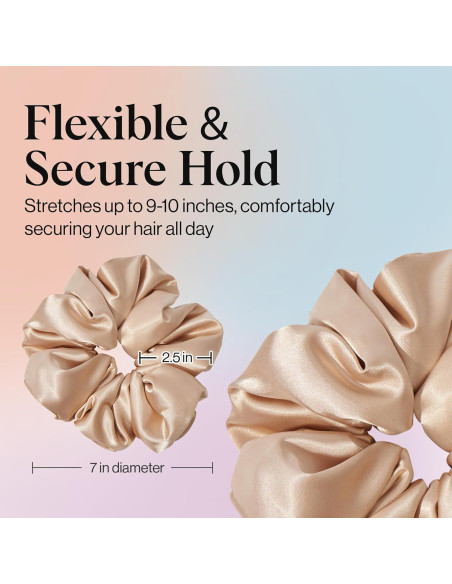 Scrunchie de Satén Kitsch para Mujeres - Champán, 1 Cuenta