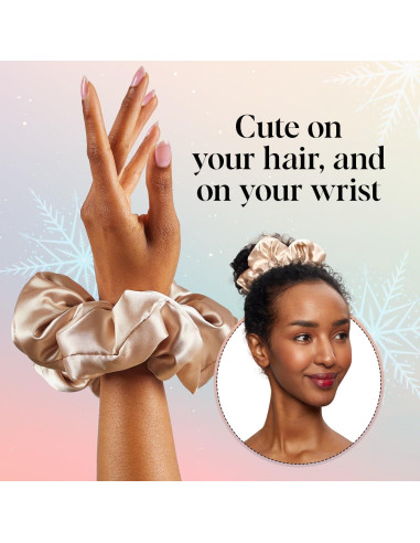 Scrunchie de Satén Kitsch para Mujeres - Champán, 1 Cuenta
