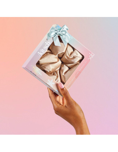 Scrunchie de Satén Kitsch para Mujeres - Champán, 1 Cuenta