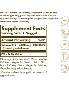 Solgar Metilcobalamina B12 5000 mcg - 60 Nuggets Sublinguales 2