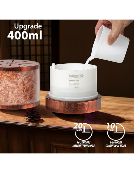 Difusor de Aceite Esencial DqBaoKuan 400ml con Lámpara de Sal