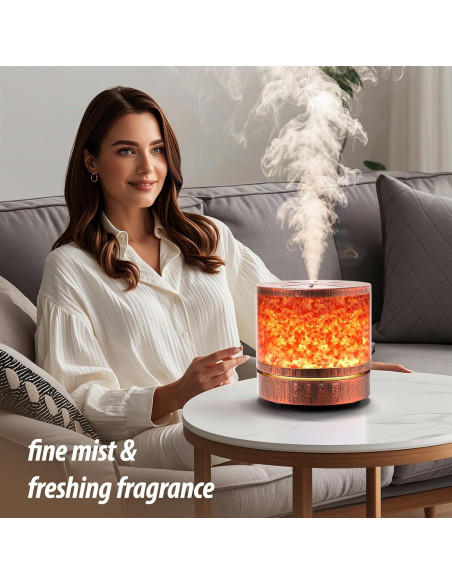 Difusor de Aceite Esencial DqBaoKuan 400ml con Lámpara de Sal