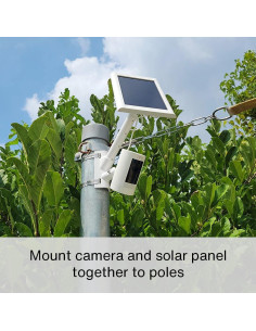 Soporte de Poste 2 en 1 Holicfun para Cámara y Panel Solar - Negro 2