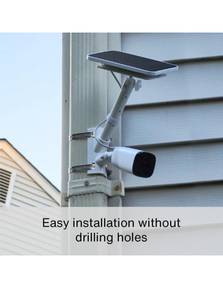 Soporte de Poste 2 en 1 Holicfun para Cámara y Panel Solar - Negro