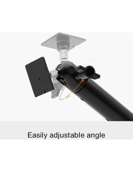 Soporte de Poste 2 en 1 Holicfun para Cámara y Panel Solar - Negro