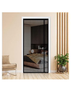 Cortina de Malla Magnética Veanusiver 96,5x208,3cm Negra