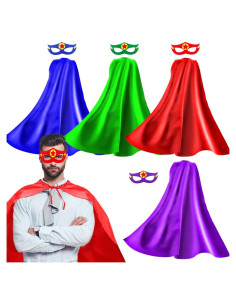Disfraz de Superhéroe Adulto iROLEWIN 4 Capas y Máscaras