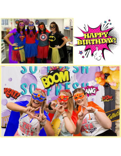 Disfraz de Superhéroe Adulto iROLEWIN 4 Capas y Máscaras 2