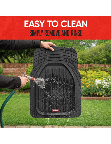 Alfombrillas de Piso Motor Trend 2P Caucho Negro Recortables