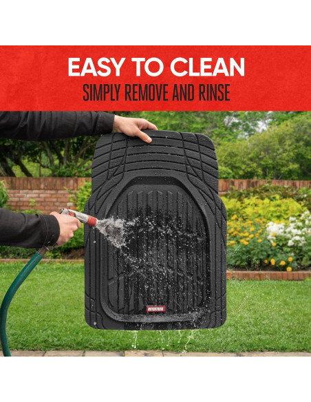 Alfombrillas de Piso Motor Trend 2P Caucho Negro Recortables