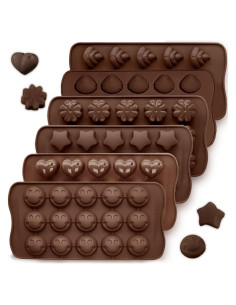 6 Moldes de Silicona CNYMANY para Chocolate y Caramelo