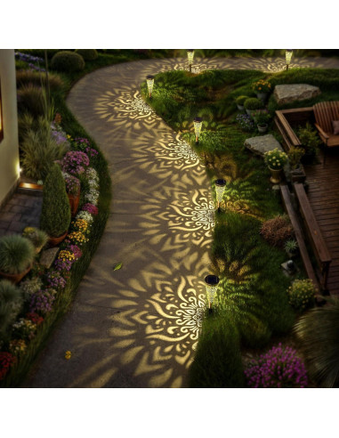 Paquete de 6 Luces Solares Decorativas Doradas para Jardín